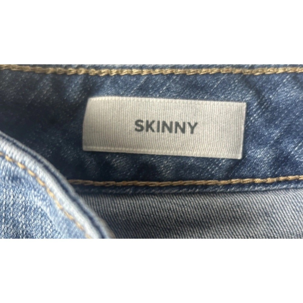 Torrid Skinny Jeans Womens 20 Blue Medium Embroidered Eyelet Raw Hem Stretch - Picture 6 of 13